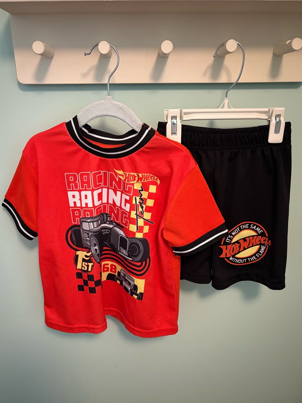 Hot Wheels Racing Tee & Black Shorts Set